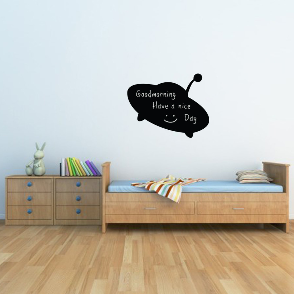 Sticker ardoise tableau noir - stickers muraux adhésif effaçable - SOUCOUPE VOLANTE OVNI