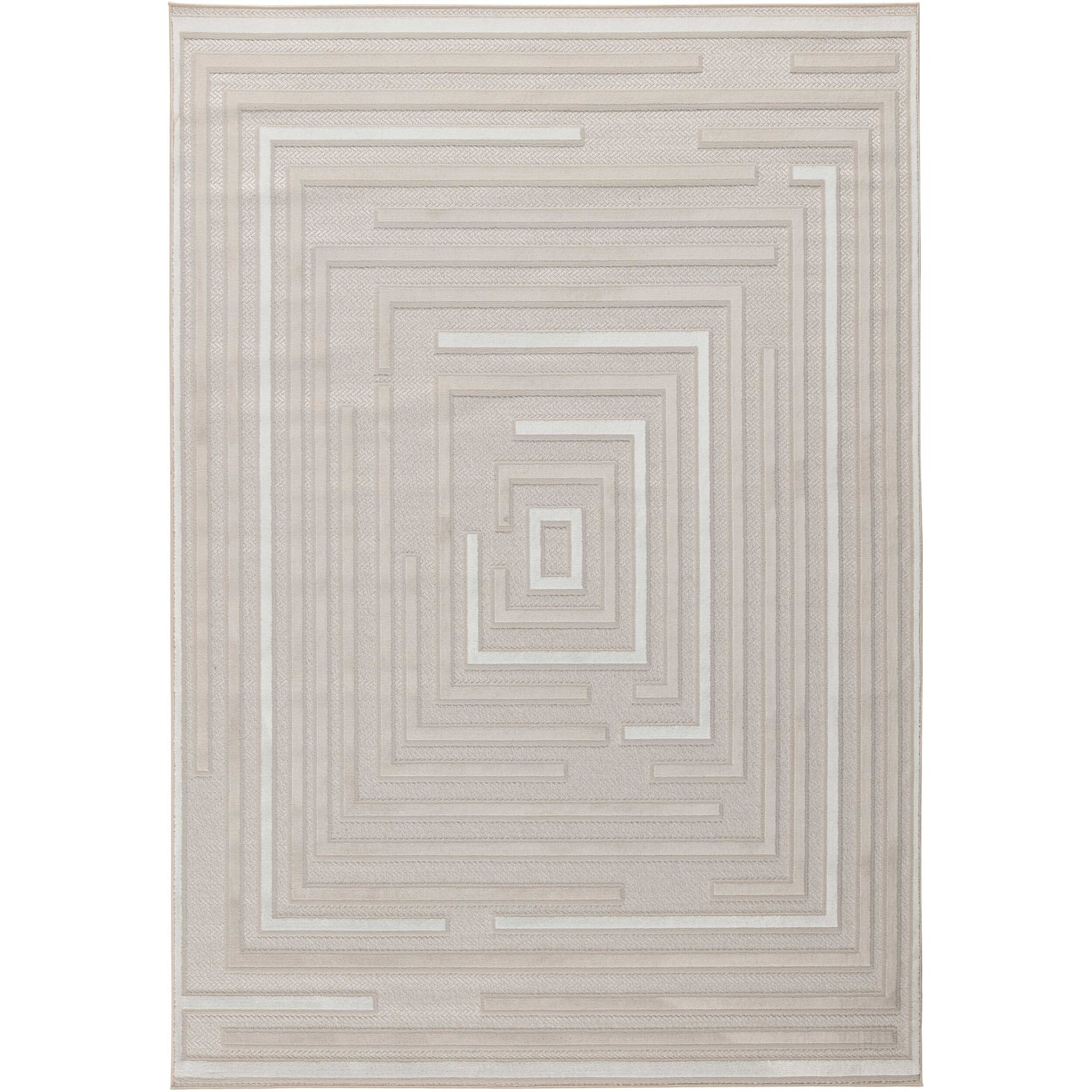 Tapis Loopin 334 crème - Motif en relief - Indoor & Outdoor