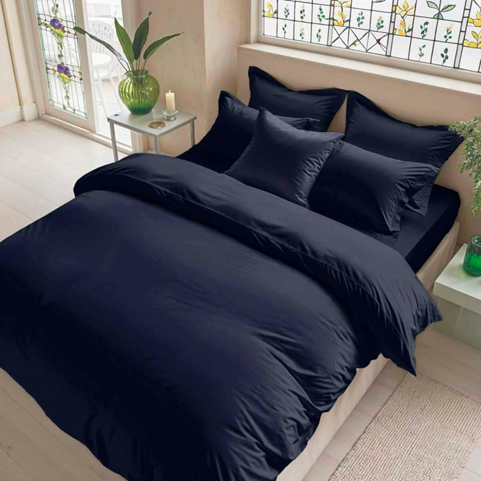 Housse de couette unie marine