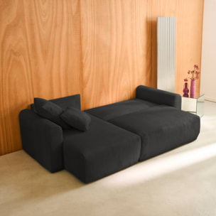 Canapé d'angle convertible réversible 3 places velours côtelé  ALMO