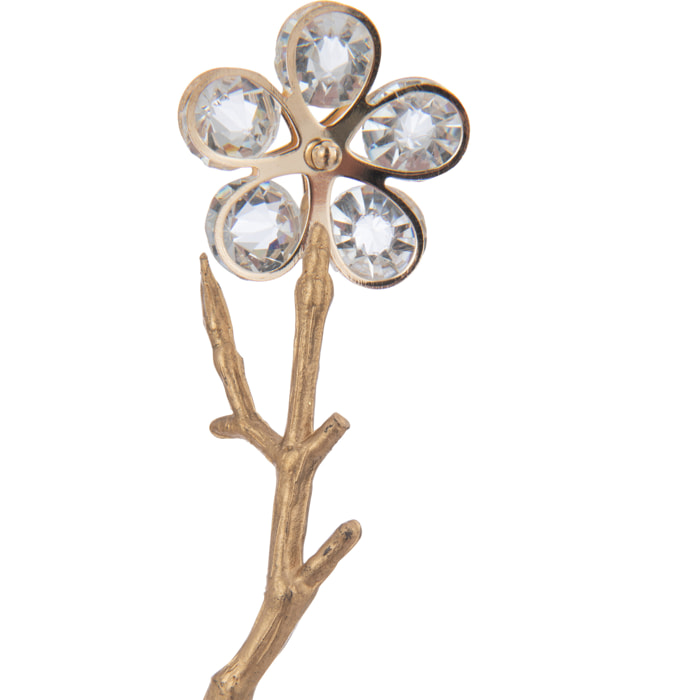 J-Line décoration Branche Fleurs Cristal- plastique - or - small - 12 pcs