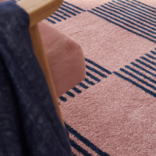 GROOVY - Tapis rétro coloré style seventies - Confortable et moelleux - Bleu
