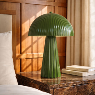 Lampe en métal strié olive THALIA