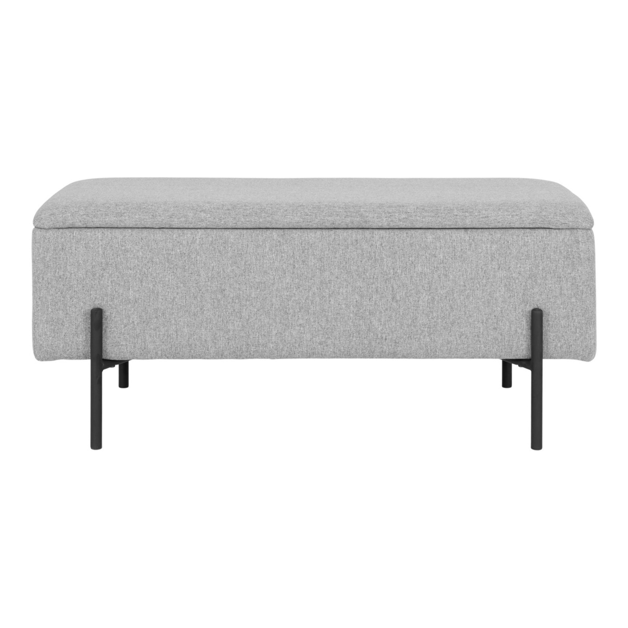Panchina Watford con vano contenitore in grigio chiaro, 95 cm