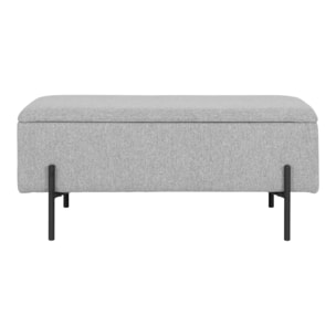 Panchina Watford con vano contenitore in grigio chiaro, 95 cm