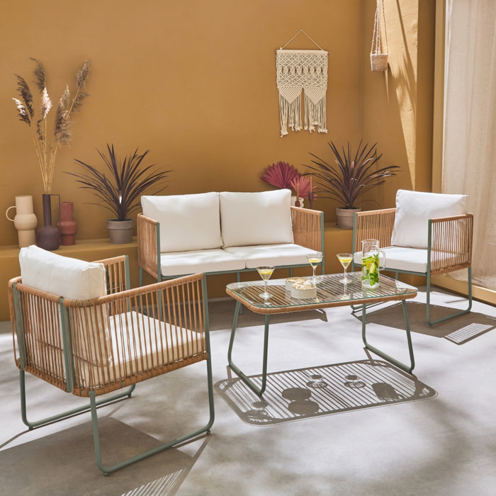 Salon de jardin acier galvanisé et cordage 4 places CESENA