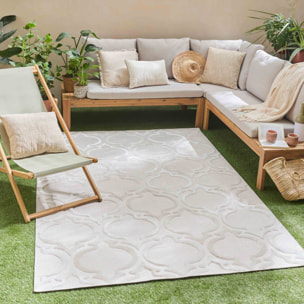 Tapis Loopin 329 crème - Motif en relief - Indoor & Outdoor