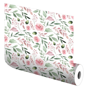 Papel pintado CERAMIKO, Boho 2 Floral Blanco 65x300 cm