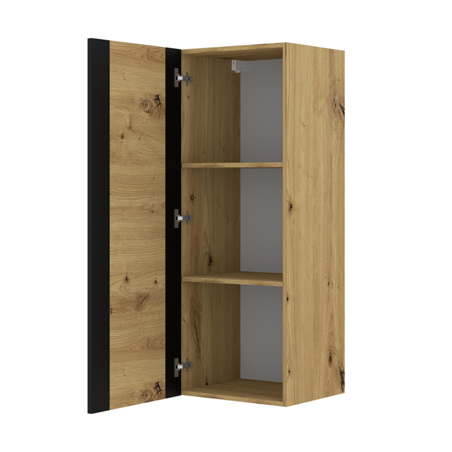 Pedro - étagère suspendue - bois et noir - 125 cm - Bois / Noir