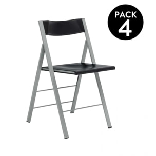 Pack 4 sillas plegables Pisa Negro
