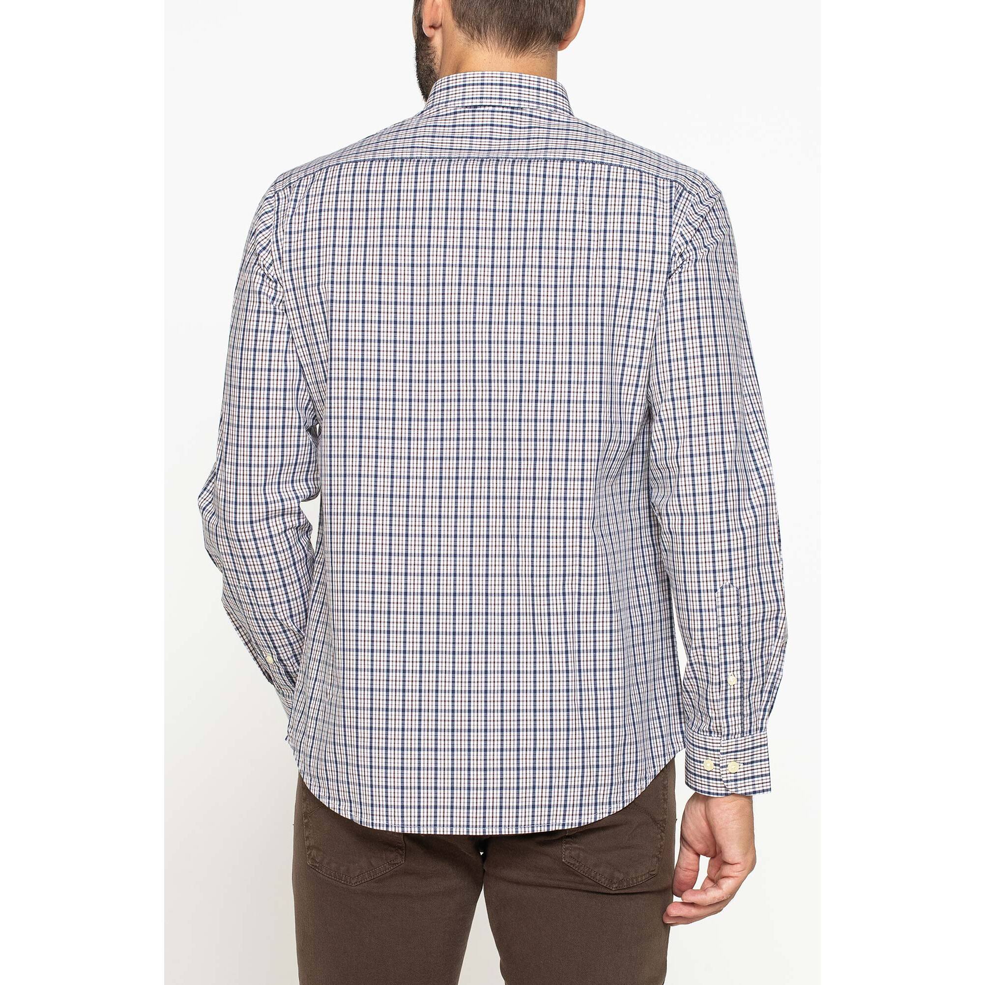CAMICIA FANTASIA TINTO FILO CON COLLO BUTTON-DOWN