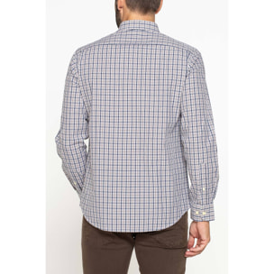 CAMICIA FANTASIA TINTO FILO CON COLLO BUTTON-DOWN