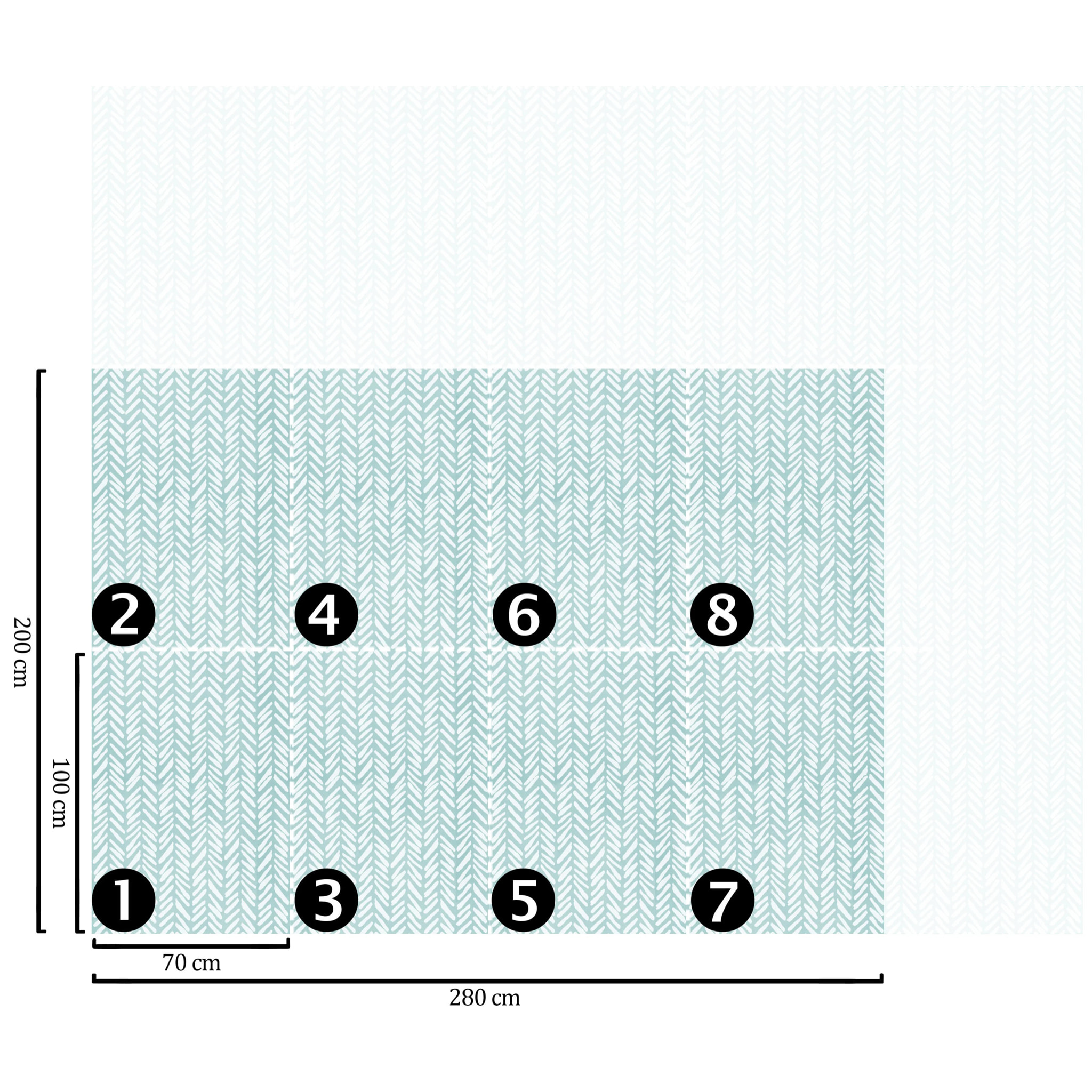 Carta da Parati Geometrica Azzurra Vintage