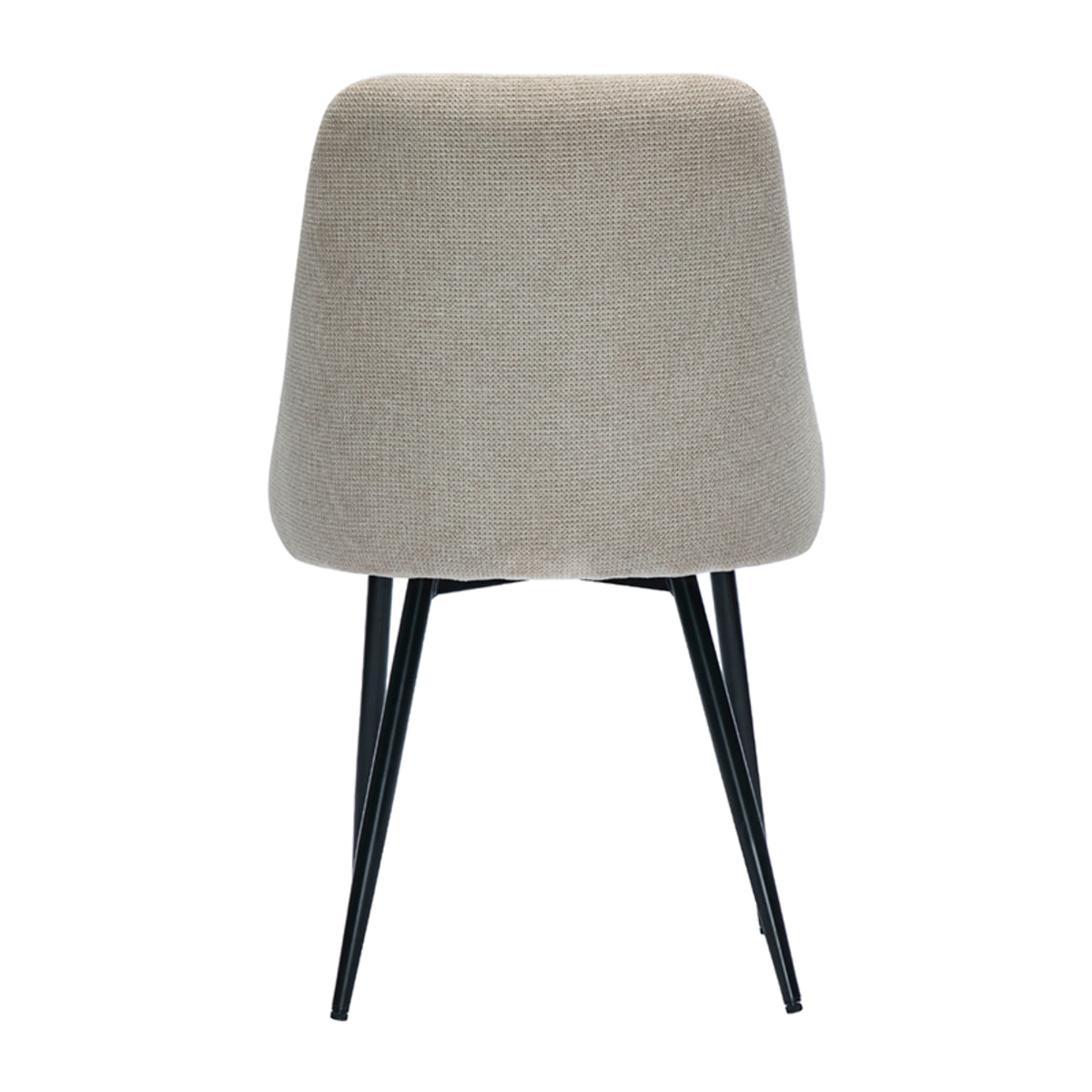 Chaises en tissu chenille beige et métal noir (lot de 2) HASTA