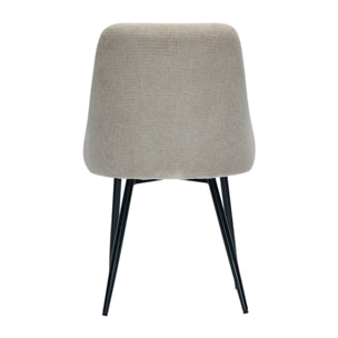 Chaises en tissu chenille beige et métal noir (lot de 2) HASTA
