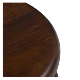 Lot de 2 tabourets en bois foncé - Barney