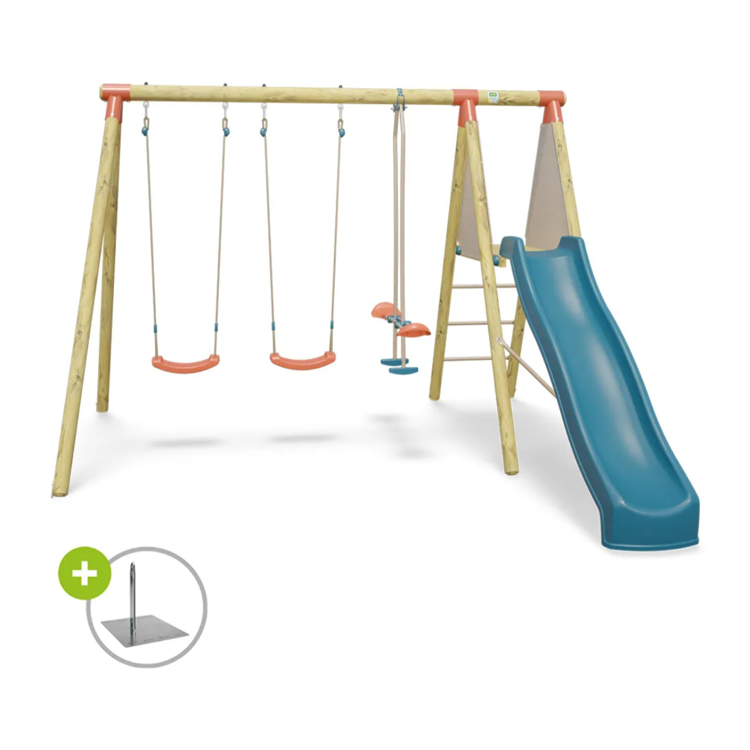 Balançoire en bois 2,30 m Topwood YAKI 2 - 6 enfants