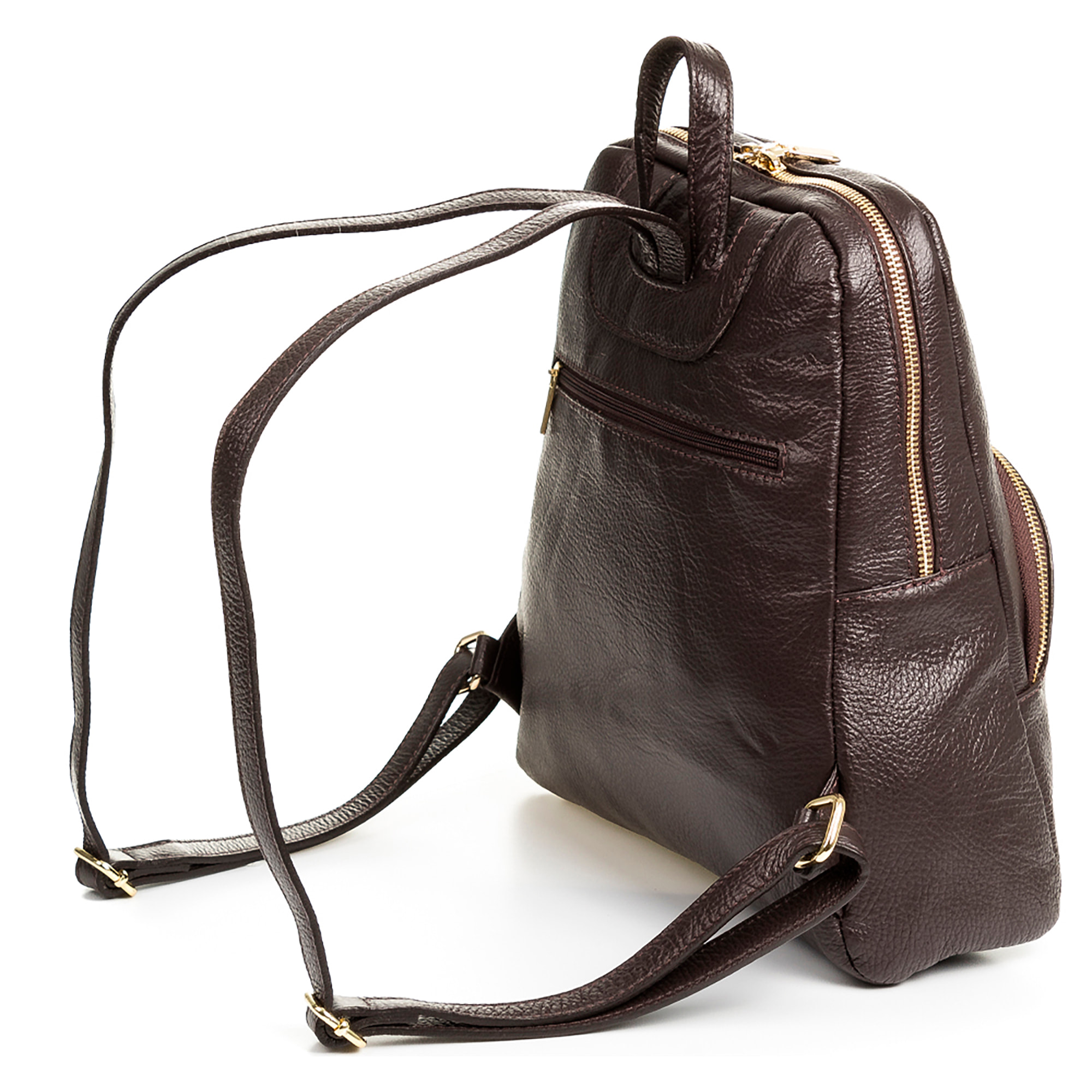 FIRENZE ARTEGIANI Borsa zaino da donna Monastier Vera pelle Dollaro Made in Italy 31x10x31 Cm. Colore: marrone cioccolato