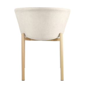 Chaise en tissu pieds en métal effet bois - Gris ou Beige - LOLI