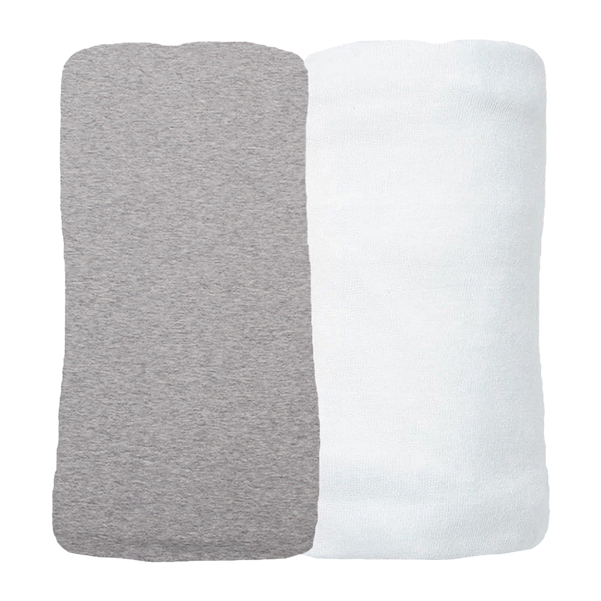 Lot de 2 Draps Housse 70x140 cm jersey Coton bio-Gris