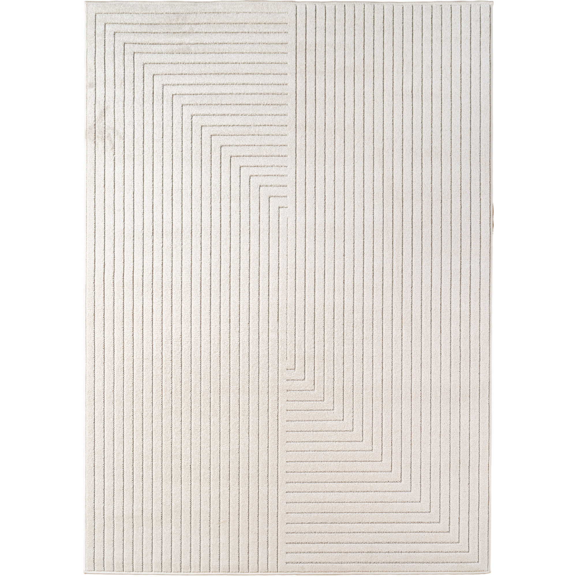 ALVORA - Tapis intérieur/extérieur crème à motif graphique