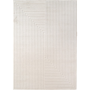 ALVORA - Tapis intérieur/extérieur crème à motif graphique