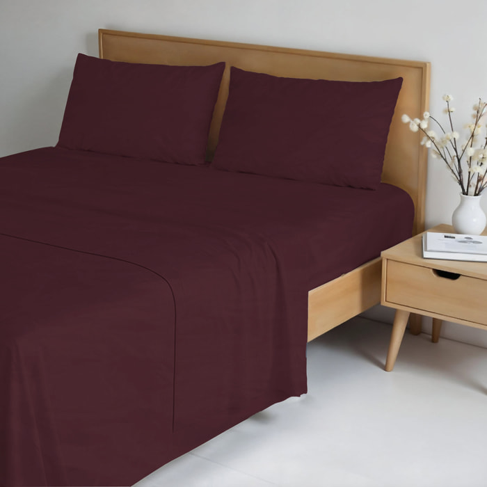 COMPLETO LETTO WATER WASHED, 100% Microfibra, No Stiro - BORDEAUX