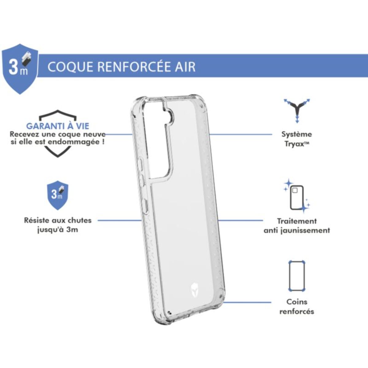 Coque FORCE CASE Samsung Galaxy S22 5G Transparente