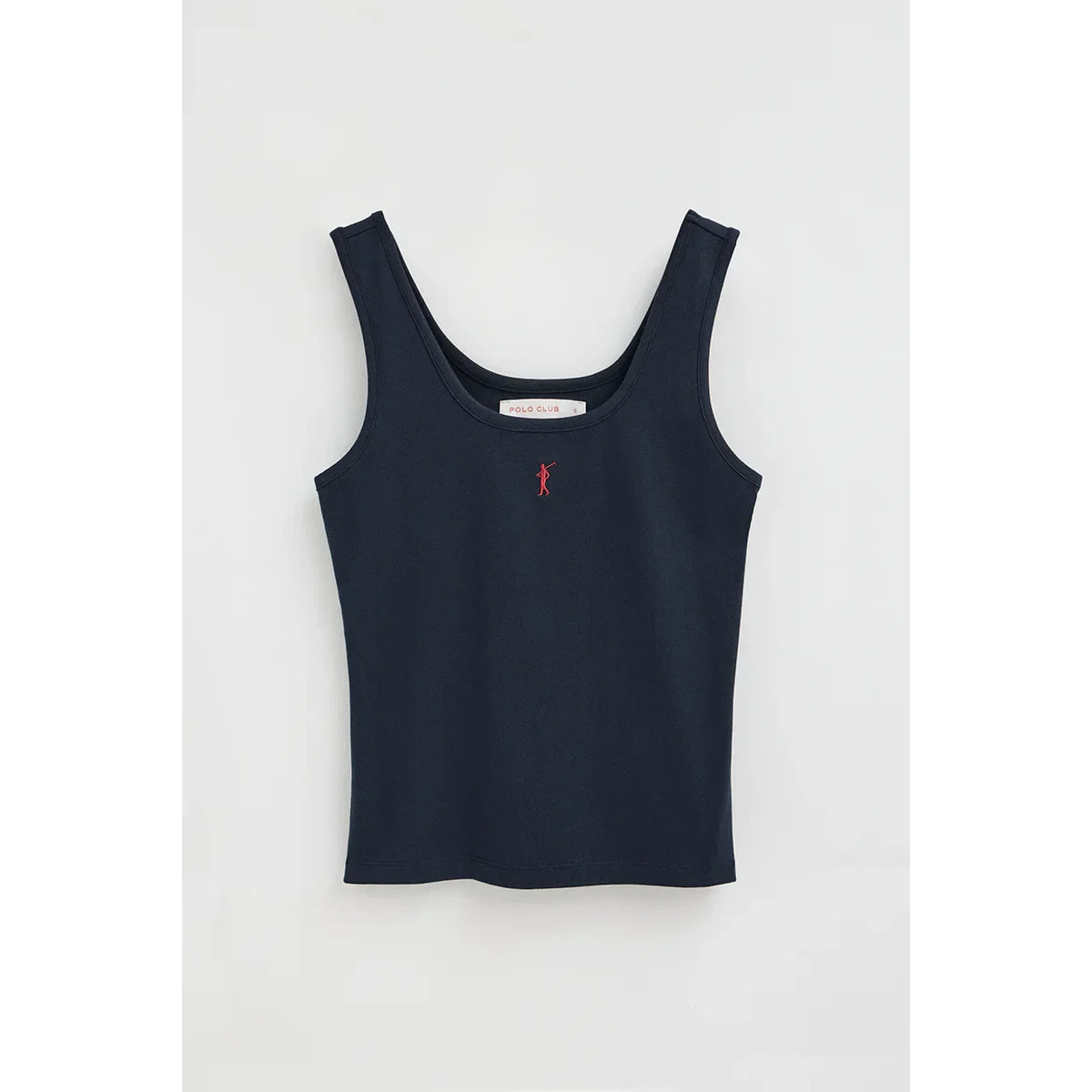 Camiseta de tirantes azul marino de corte slim con bordado Rigby Go