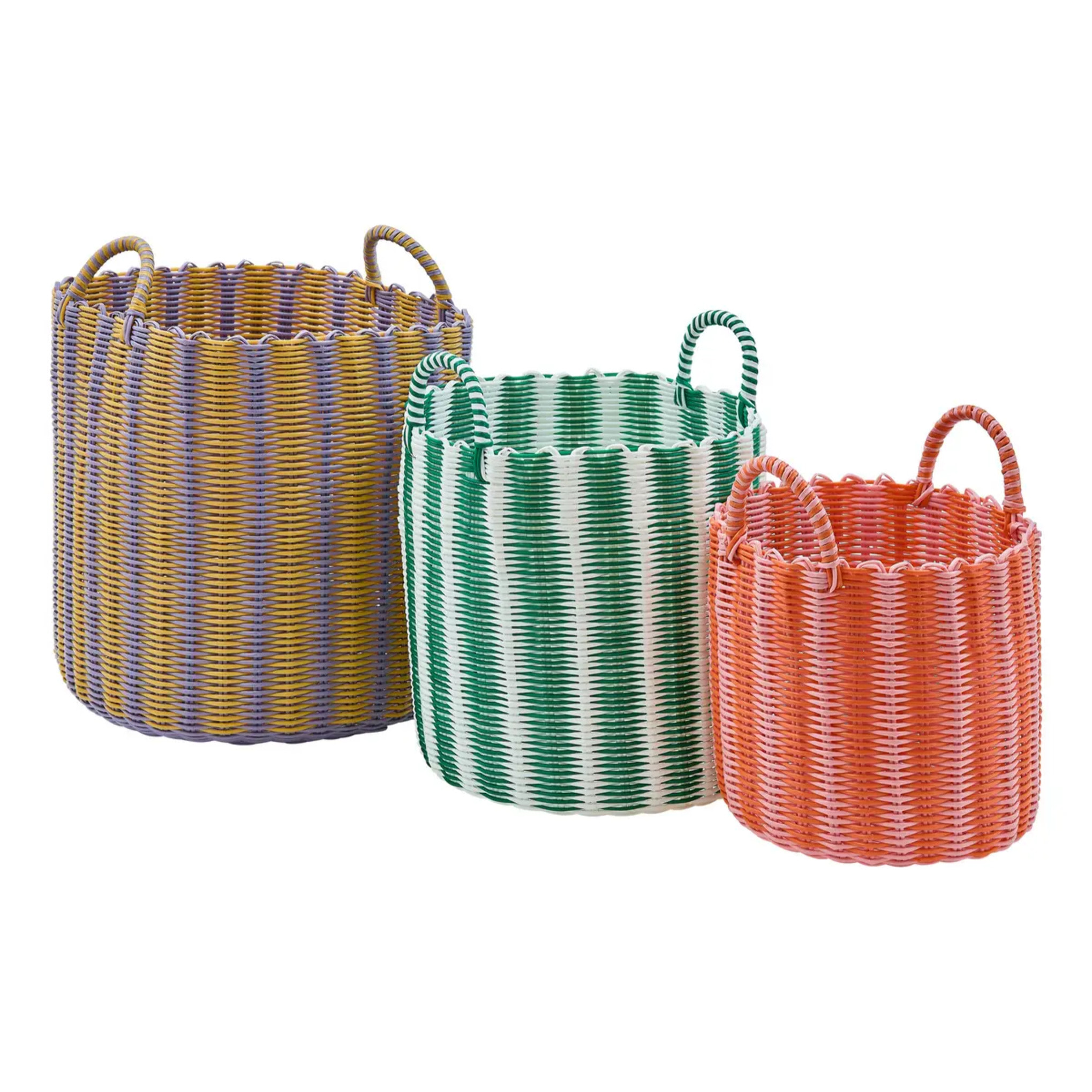 Lot de 3 paniers de rangement Pool en plastique recyclé