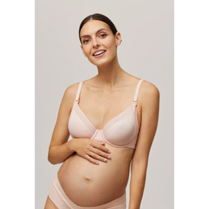 Reggiseno da allattamento rosa non imbottito con ferretto, coppe C e D