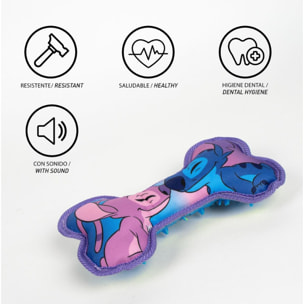Juguete forma de hueso para perros diseño stitch