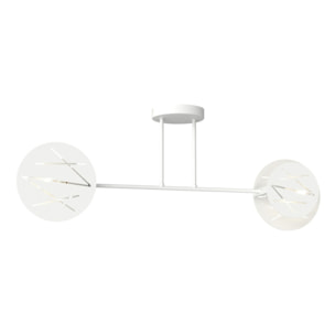 Lampada a sospensione Frick in acciaio bianco opaco