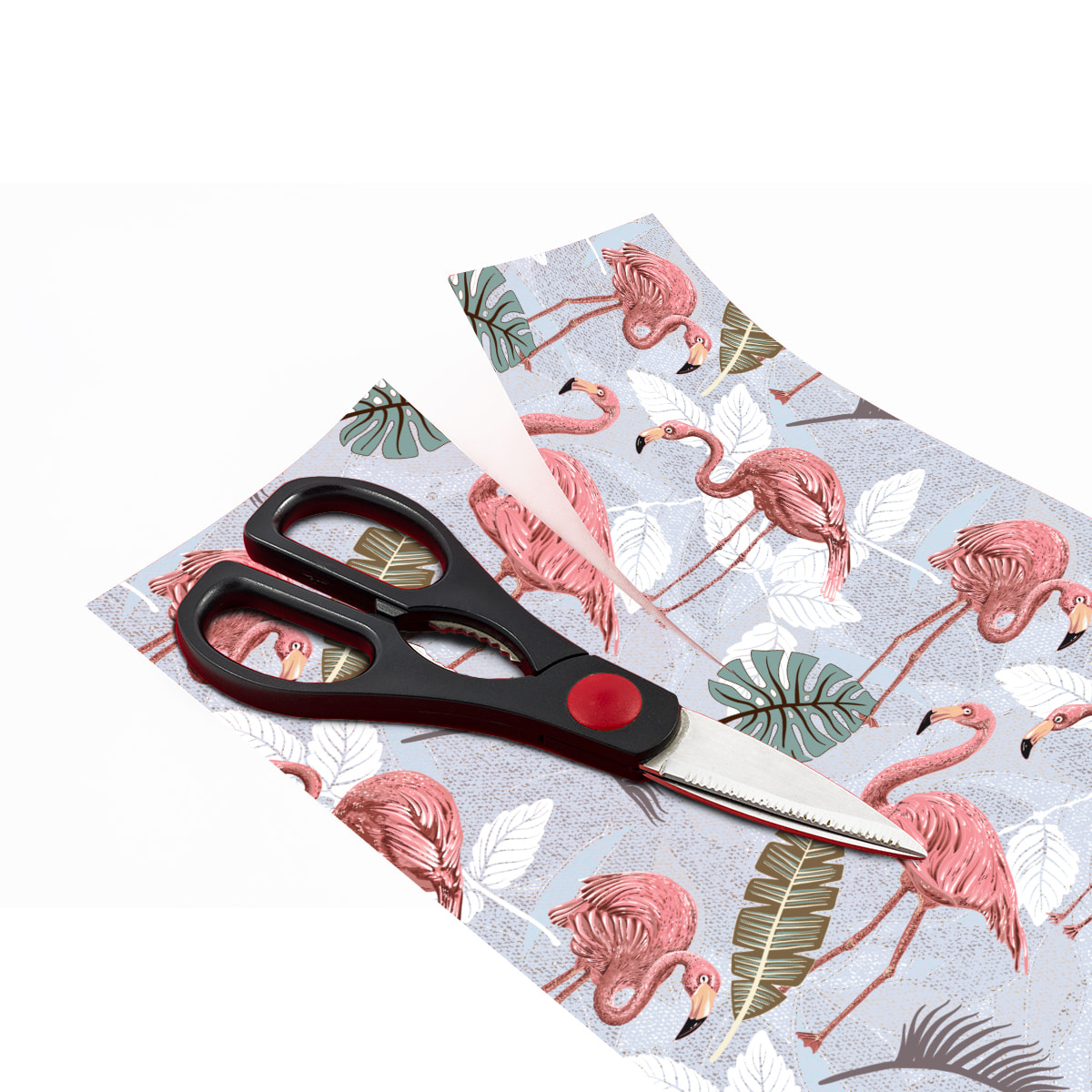 Sticker meuble tropical flamants roses 60 x 90 cm