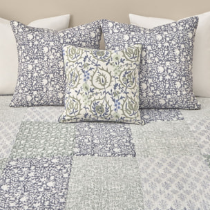 Colcha acolchada patchwork Block color azul 100% Algodón