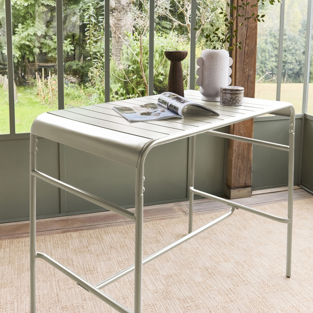 Table haute de jardin métal 4 places AMÉLIA