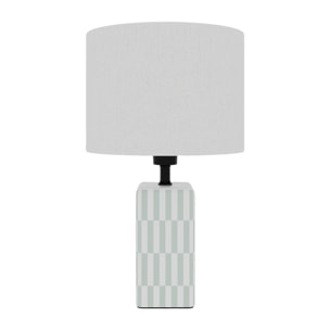 Lampe à poser Manet – céramique vert d’eau et lin naturel