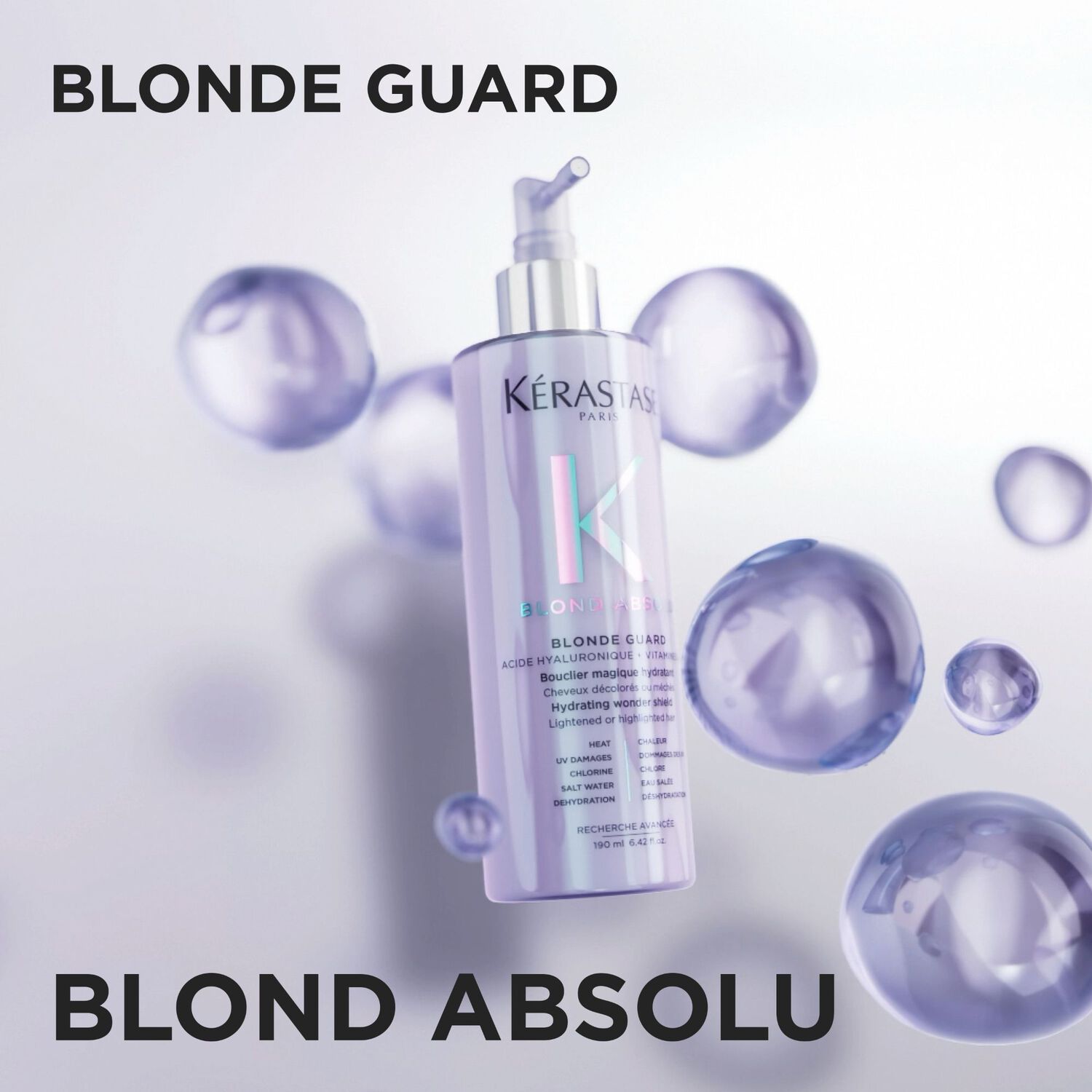 Blond Absolu - Spray Bouclier Magique Hydratant pour Cheveux Blonds, Décolorés ou Méchés