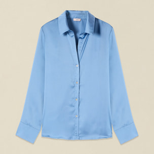 Oltre - Camicia in raso - Azzurro