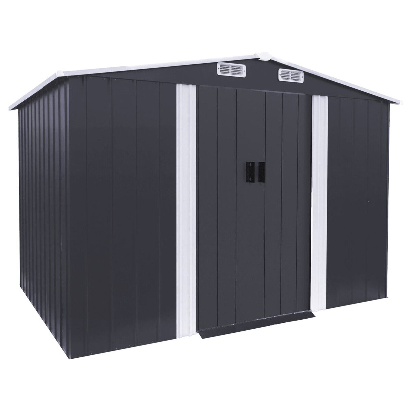 Abri de jardin métal "Boston" - 5,29 m² (4,76 m2 au sol)- Gris