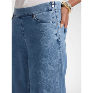 Elena Mirò - Jeans florales de pierna ancha - Light - blue