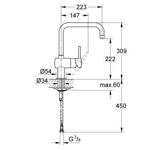 GROHE Mitigeur évier cuisine Minta bec U Phantom Black