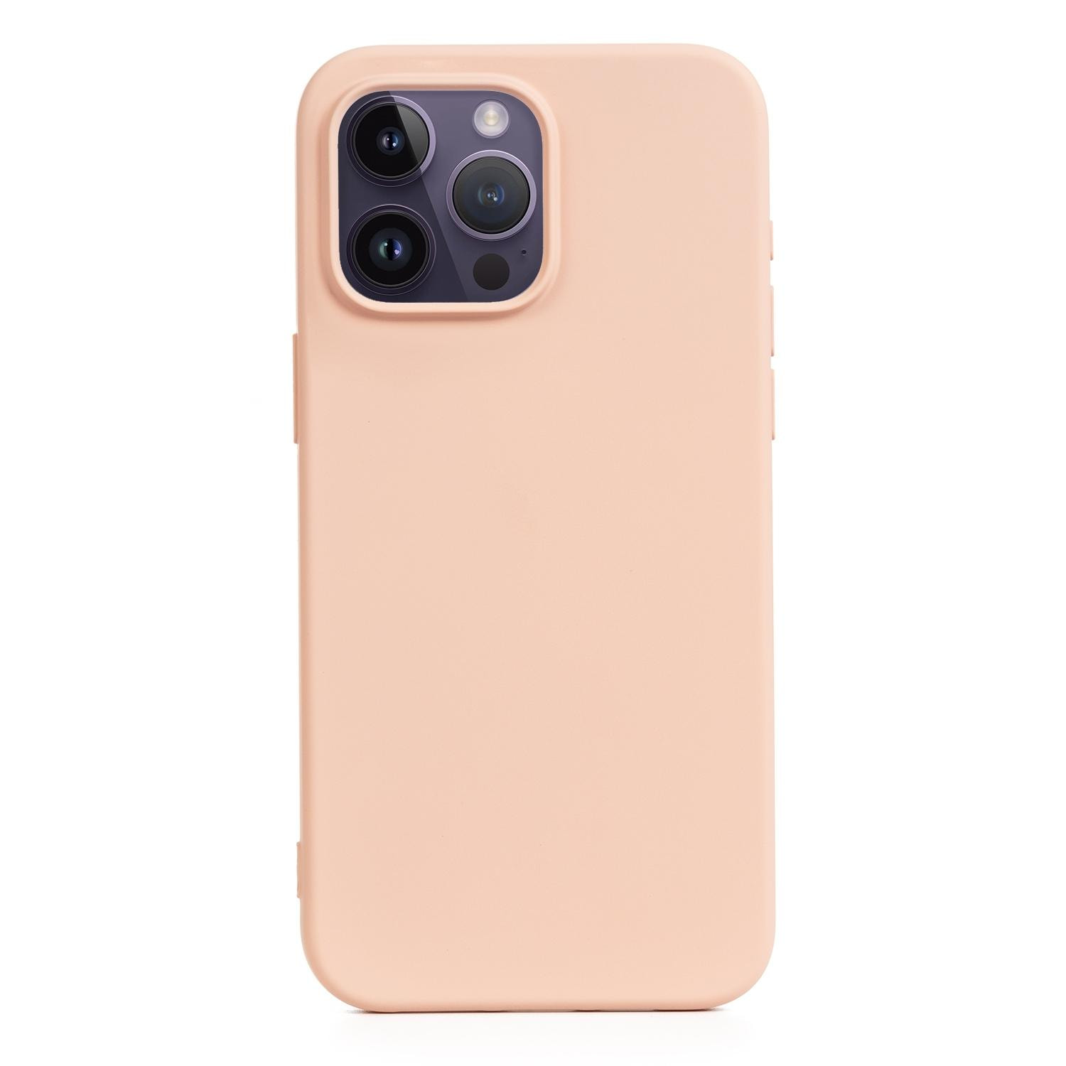 DAM Custodia in silicone Essential per iPhone 14 Pro Max. Interno in morbido velluto. 8,04x1,06x16,35 cm. Colore: rosa chiaro