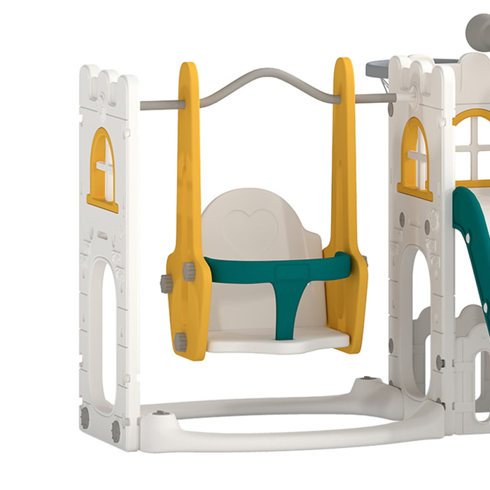 Ensemble toboggan et balançoire 11 en 1 jaune