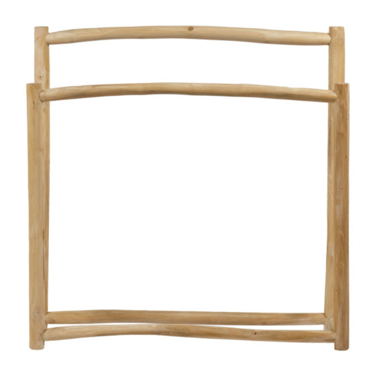 Porte serviettes 90 cm double portant en bois massif de teck - LEON
