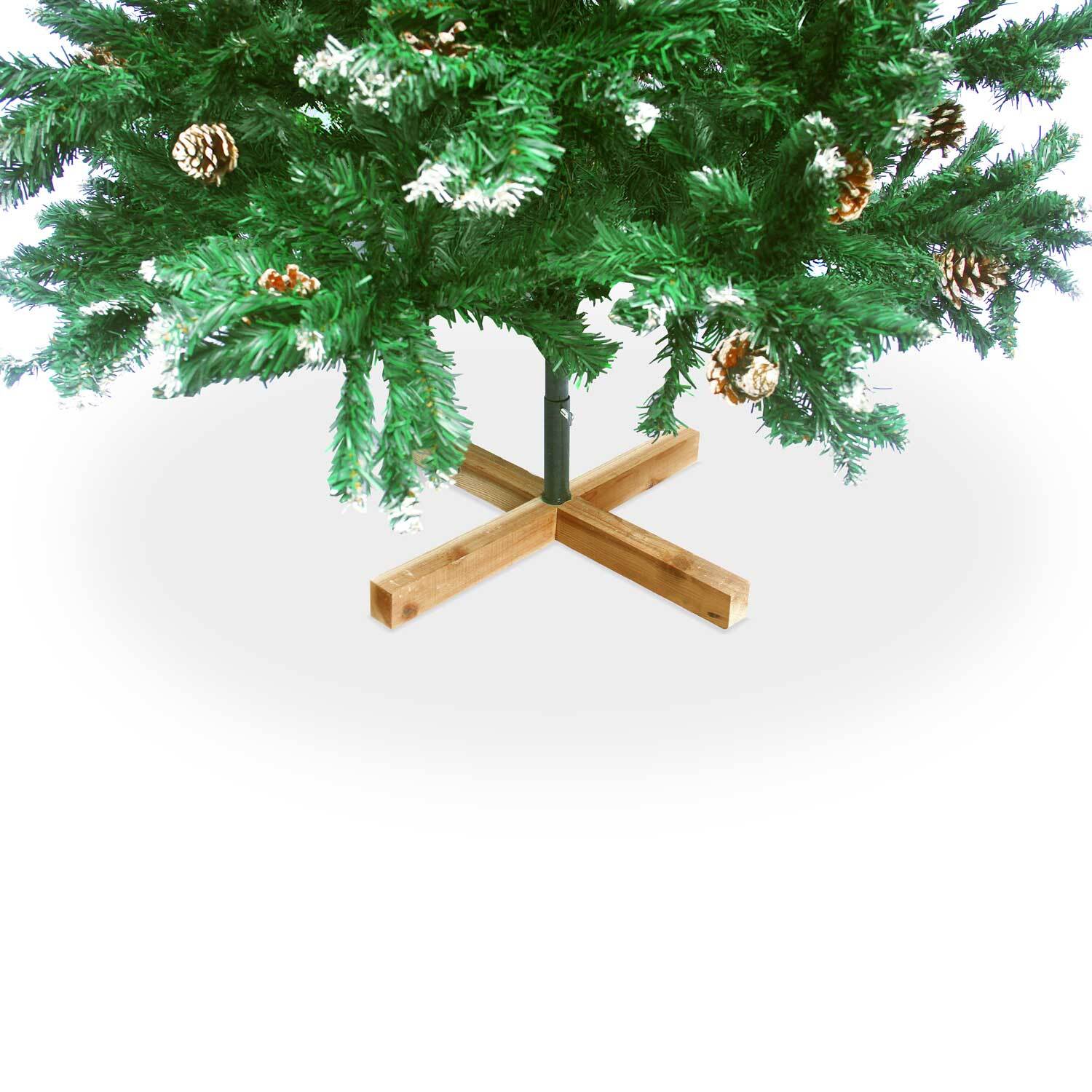 Prancer - Albero di Natale con neve e pigne Ø100 x 180H cm, 750 rami e 60 pigne
