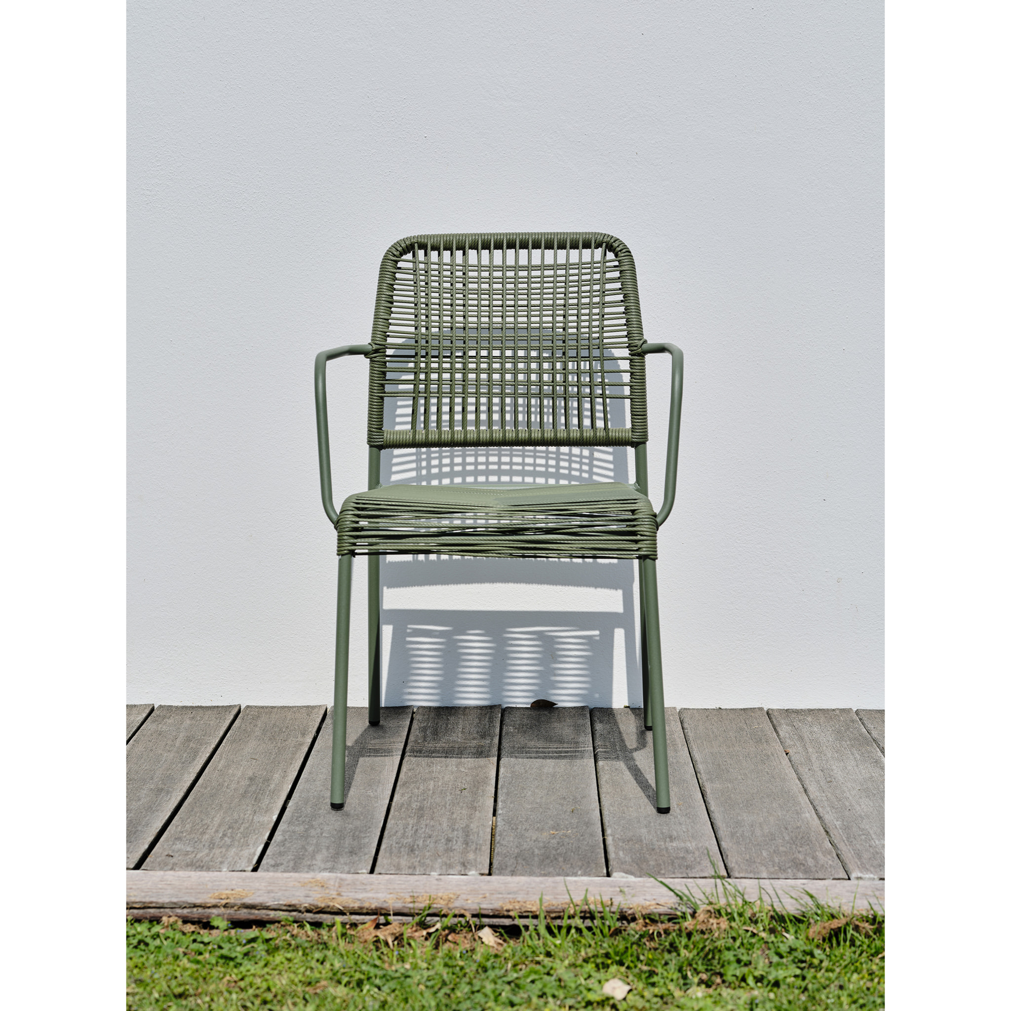 MARCEAU - Fauteuil de jardin empilable en corde et acier