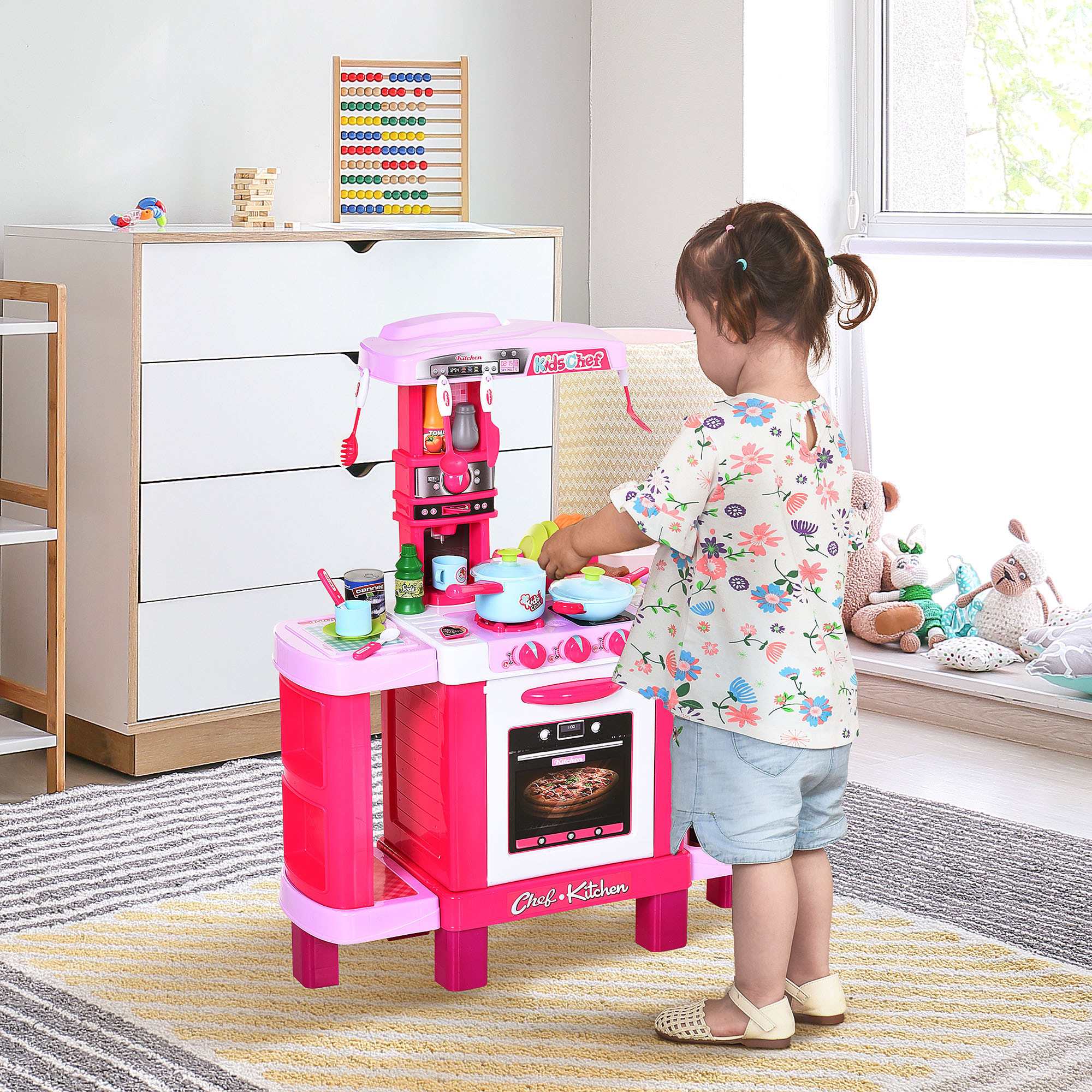 Set de Juguetes de Cocina para Niños con 38 Piezas Rosa