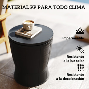 Mesa Nevera para Exterior, 41 L, 3 en 1, Cool Bar, Mesa Auxiliar, Altura Ajustable 58-84 cm, con Cubo de Hielo, Tapa Superior Elevable, para Fiesta, Piscina, Jardín, Patio, Negro