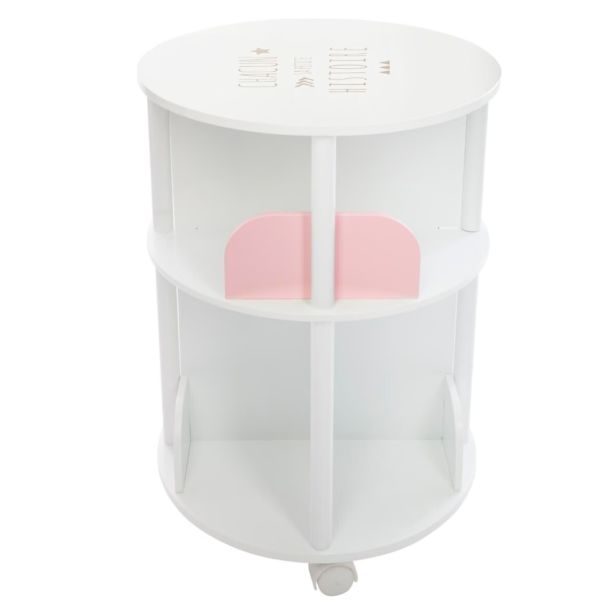 Librero redondo rosa infantil